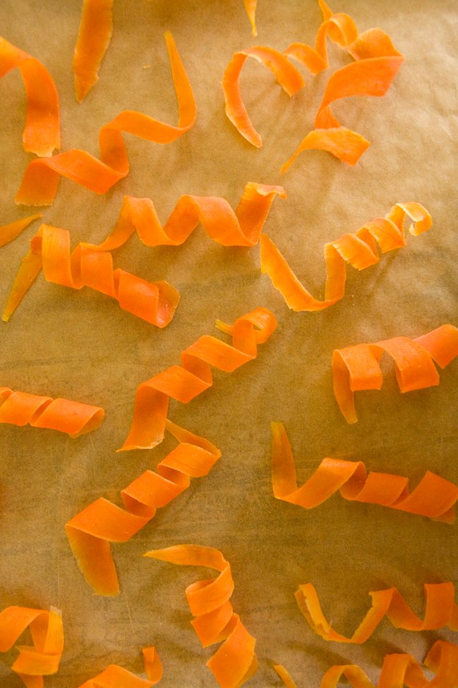Candied Carrot Curls Cupcake Project