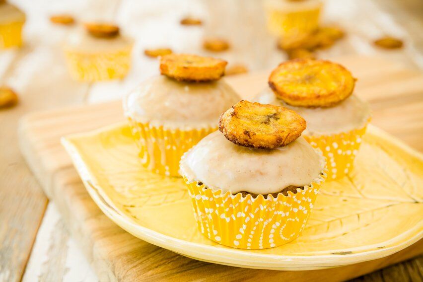 Plantain Cupcakes A LatinInspired Cross Between Bananas Foster and