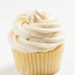 Cupcake topped with sour cream frosting