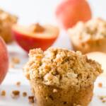 Peach muffins with crumb topping