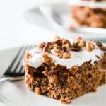 Slice of healthy carrot cake on a plate