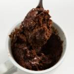 Mug cake with a spoon