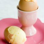two Easter cupcakes baked in eggshells