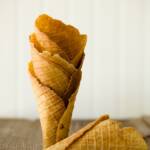 Stack of Homemade Waffle Cones