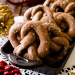 Chocolate Gingerbread Pretzel Cookies