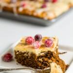 Cheesecake-topped gingerbread