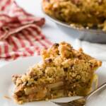 slice of dutch apple pie on small white plate