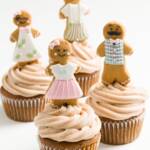 a group of gingerbread cupcakes