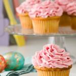 Cupcakes Topped with Raspberry Frosting