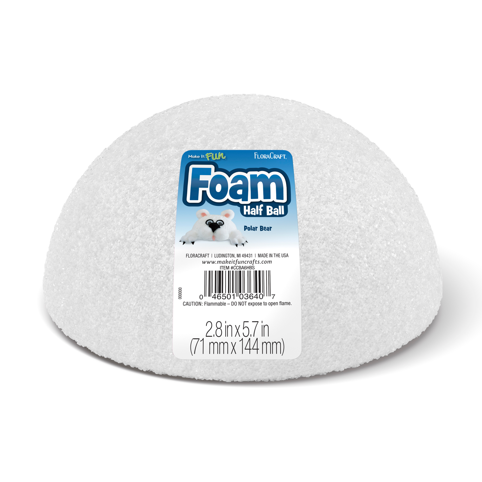 FloraCraft Foam Half Ball 2.8 x 5.7 Inch White - Walmart.com